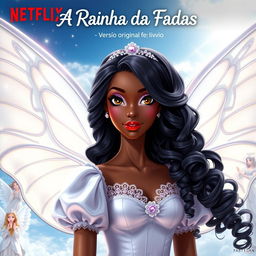 A Netflix movie poster titled 'A Rainha da Fadas' with the subtitle 'Versão original do livro'