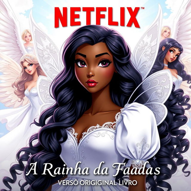 Movie poster for Netflix titled 'A Rainha da Fadas' with subtitle 'Versão Original do Livro'