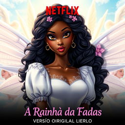 Movie poster for Netflix titled 'A Rainha da Fadas' with subtitle 'Versão Original do Livro'