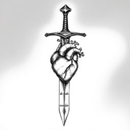 A tattoo design featuring the legendary sword from Arthurian mythology, Excalibur