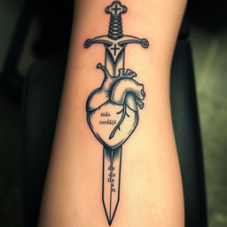 A tattoo design featuring the legendary sword from Arthurian mythology, Excalibur