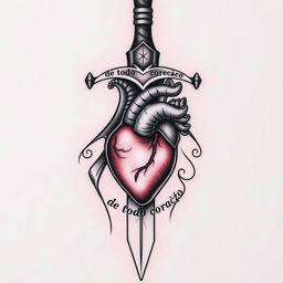 A tattoo design featuring the legendary sword from Arthurian mythology, Excalibur