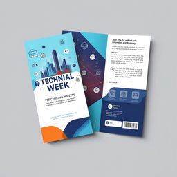 An eye-catching two-sided tri-fold brochure designed for a technical week event