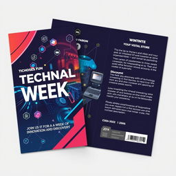 An eye-catching two-sided tri-fold brochure designed for a technical week event