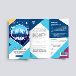 An eye-catching two-sided tri-fold brochure designed for a technical week event