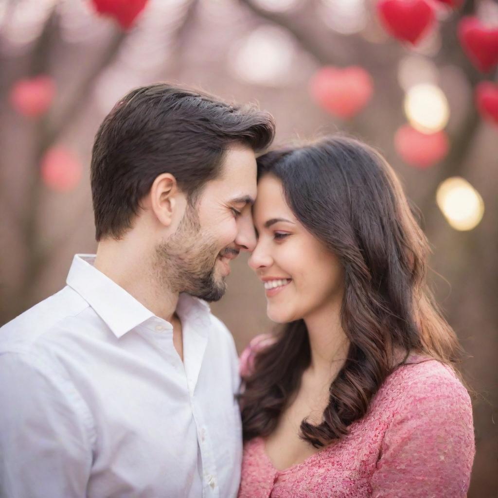 Enhance background elements in Valentine's Day photos with soft focus and bokeh effects to emphasize the main subjects.