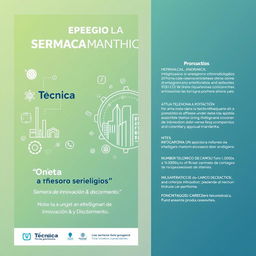 Un llamativo tríptico de dos caras diseñado para un evento de la Semana Técnica