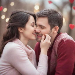 Enhance background elements in Valentine's Day photos with soft focus and bokeh effects to emphasize the main subjects.