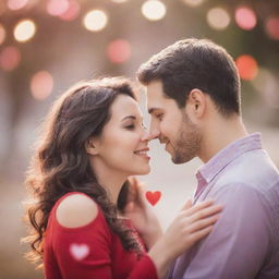 Enhance background elements in Valentine's Day photos with soft focus and bokeh effects to emphasize the main subjects.