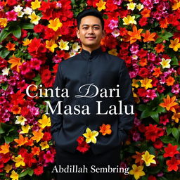 An imposing and handsome Indonesian man stands tall, dressed in a stylish black outfit