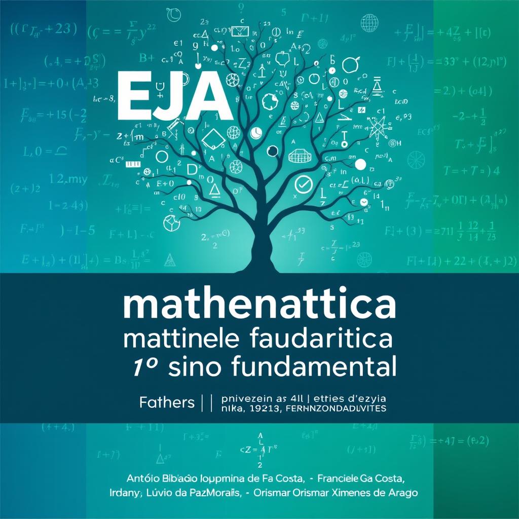 A captivating and educational book cover for "EJA Educação de jovens e adultos, matemática 1° ano ensino fundamental"