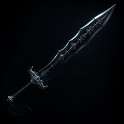 a majestic two-handed scimitar designed for the champion of Lolth, featuring an elegant black blade with intricate details