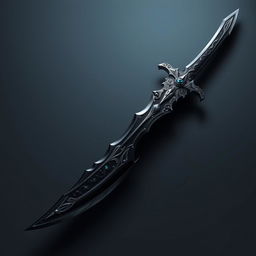 a majestic two-handed scimitar designed for the champion of Lolth, featuring an elegant black blade with intricate details