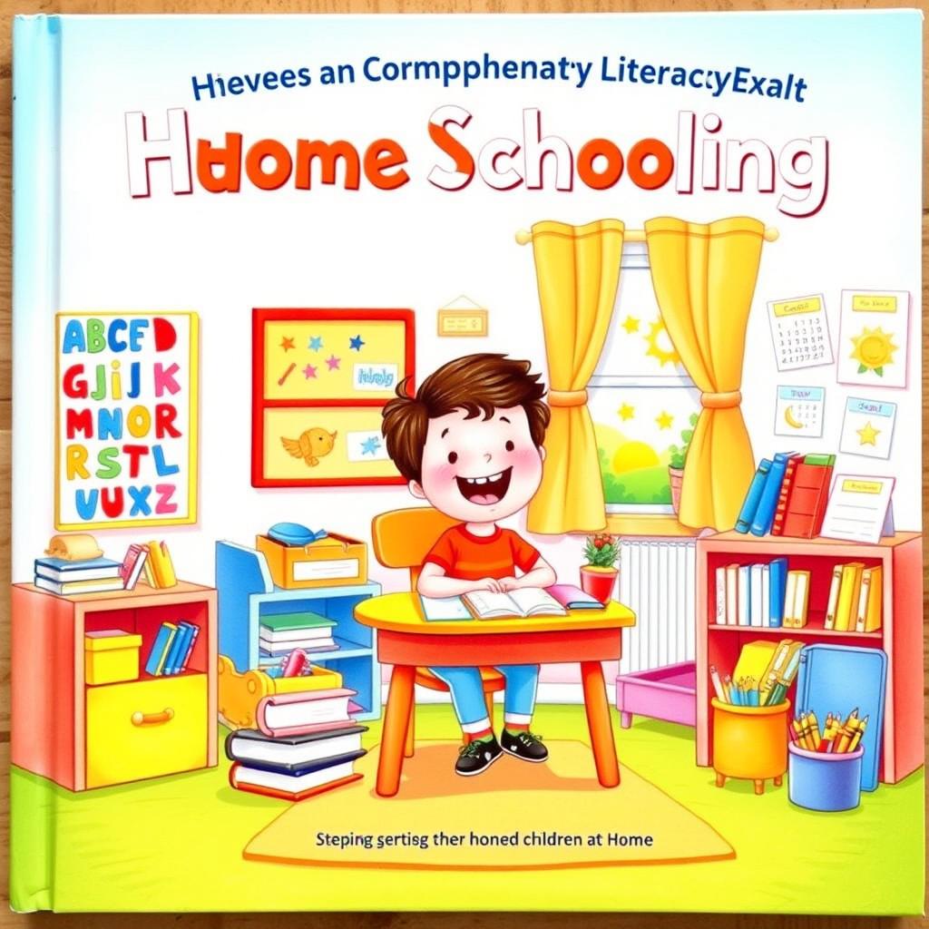 Front cover of a children's complementary literacy book themed around home schooling