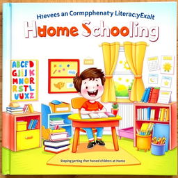 Front cover of a children's complementary literacy book themed around home schooling