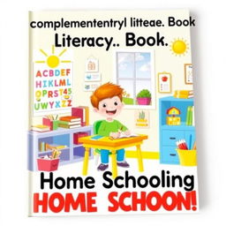 Front cover of a children's complementary literacy book themed around home schooling