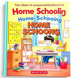 Front cover of a children's complementary literacy book themed around home schooling