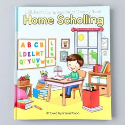 Front cover of a children's complementary literacy book themed around home schooling