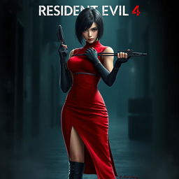 A realistic portrayal of Ada Wong from Resident Evil 4, depicted as a stylish and confident secret agent