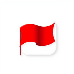 A red flag icon with a modern design, featuring a stylized flagpole and a waving, abstract flag