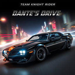 Create a movie poster featuring the car character Danté from Team Knight Rider