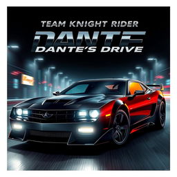 Create a movie poster featuring the car character Danté from Team Knight Rider