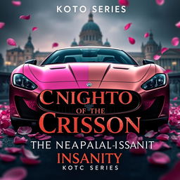 A movie poster featuring a Maserati Gran Turismo with a unique half black and half rose gold pink paint job