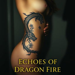 A girl with a tattoo of a bleeding dragon intertwined with flowers and thorns on her bare skin