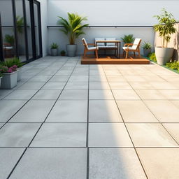 Design an outdoor terrace floor with the dimensions of 4 meters by 3