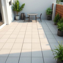 Design an outdoor terrace floor with the dimensions of 4 meters by 3