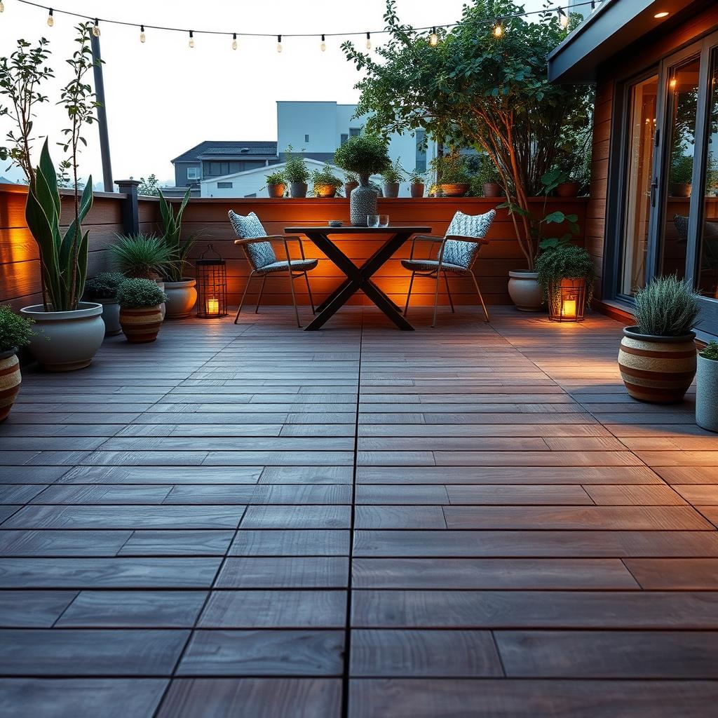 Design an outdoor terrace floor with the dimensions of 4 meters by 3