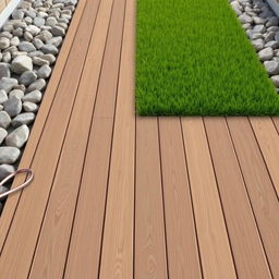 Design an outdoor terrace floor using Perlin wood with dimensions of 4 meters by 3