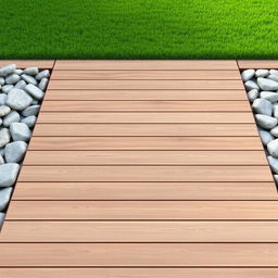 Design an outdoor terrace floor using Perlin wood with dimensions of 4 meters by 3