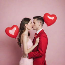 Rework Valentine's Day photos into unique visual masterpieces, exploring unconventional compositions, dynamic perspectives, and diversified color schemes.