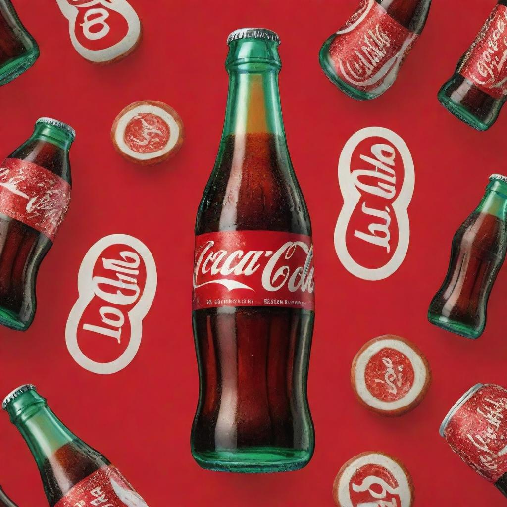 A unique, never-before-seen Coca-Cola bottle with vibrant colors and unconventional designs while maintaining the classic logo.