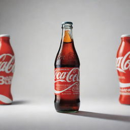 A unique, never-before-seen Coca-Cola bottle with vibrant colors and unconventional designs while maintaining the classic logo.