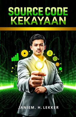 A captivating and thought-provoking book cover for "Source Code Kekayaan