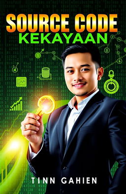 A captivating and thought-provoking book cover for "Source Code Kekayaan