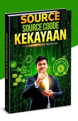 A captivating and thought-provoking book cover for "Source Code Kekayaan