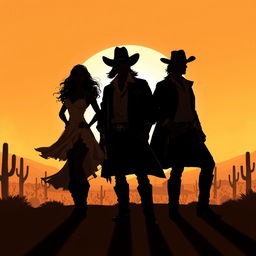 A silhouette illustration featuring a group of five people, consisting of two women and three men