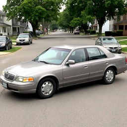 A generic, everyday sedan parked on a suburban street