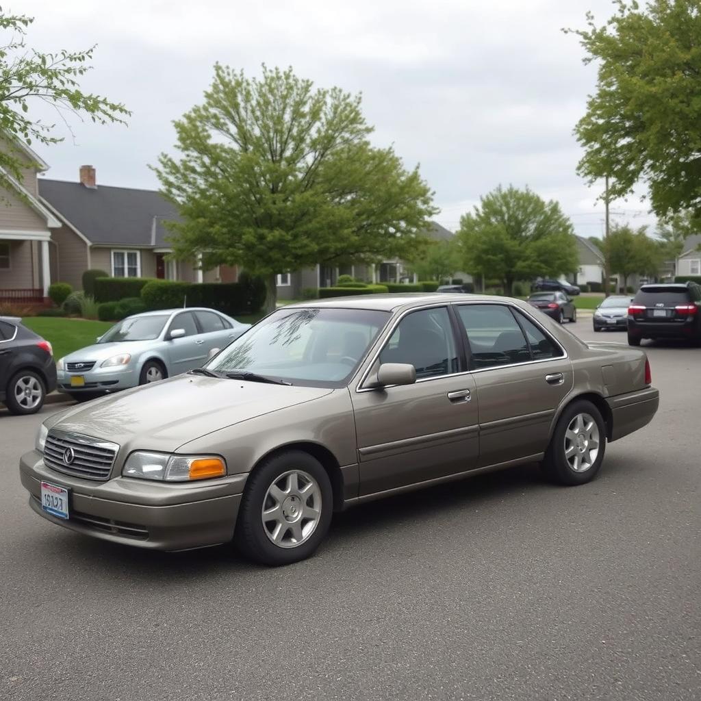 A generic, everyday sedan parked on a suburban street