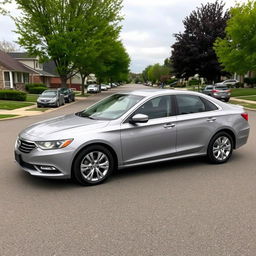 A nondescript modern sedan parked on a suburban street