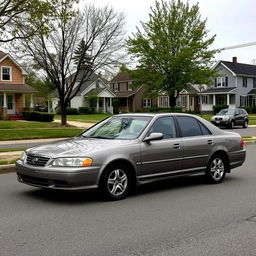 A nondescript modern sedan parked on a suburban street