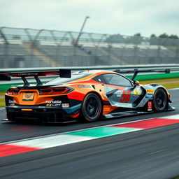 A high-performance Corvette C8 GTP racecar captured on a thrilling racetrack scene