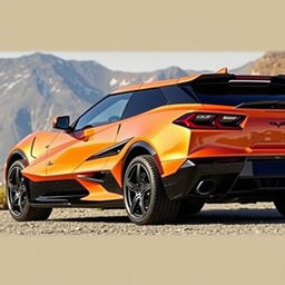 A powerful and luxurious Corvette C8 super-SUV, blending the elegance of a sports car with the versatility of an SUV