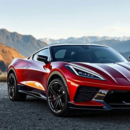 A powerful and luxurious Corvette C8 super-SUV, blending the elegance of a sports car with the versatility of an SUV