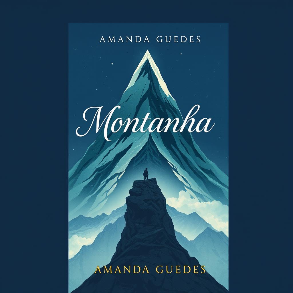 Illustrative book cover design for a novel titled "Montanha" by Amanda Guedes