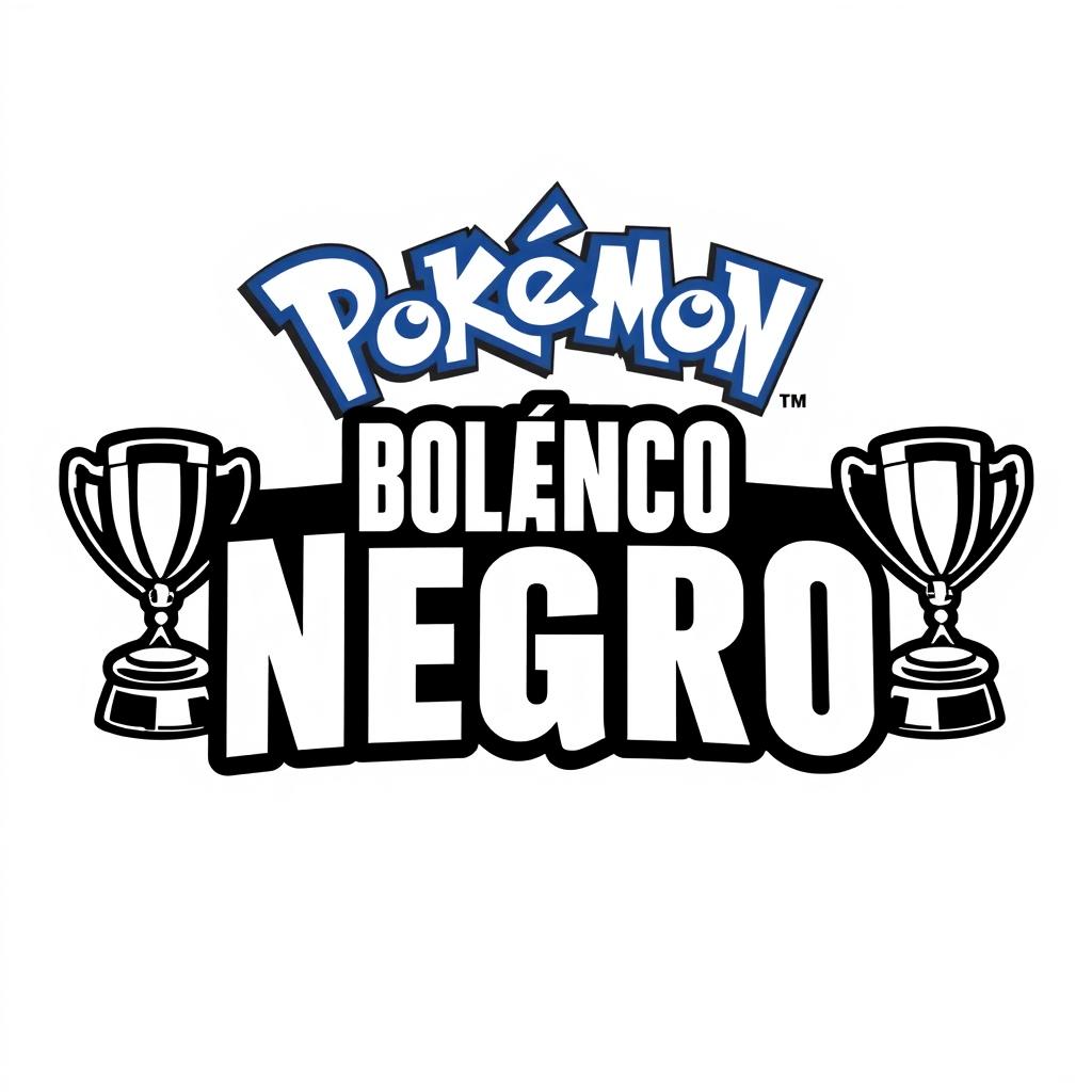 Create a Pokémon-style logo that says "Pokémon Blanco y Negro Randomcup", featuring the classic Pokémon font