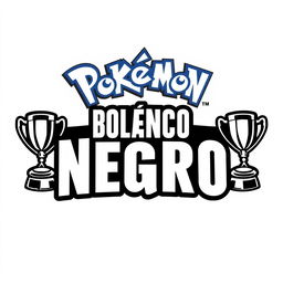 Create a Pokémon-style logo that says "Pokémon Blanco y Negro Randomcup", featuring the classic Pokémon font